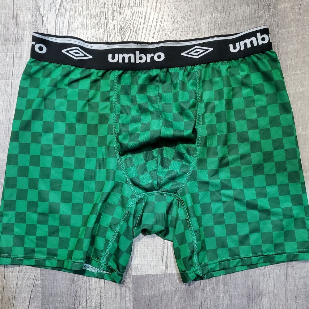 Umbro Green Checkered Men's Boxer Briefs